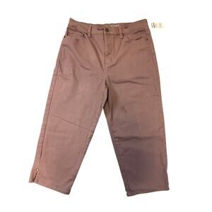Gloria Vanderbilt Amanda Women’s Mauve High-Rise Stretch Capri Jeans Size 8